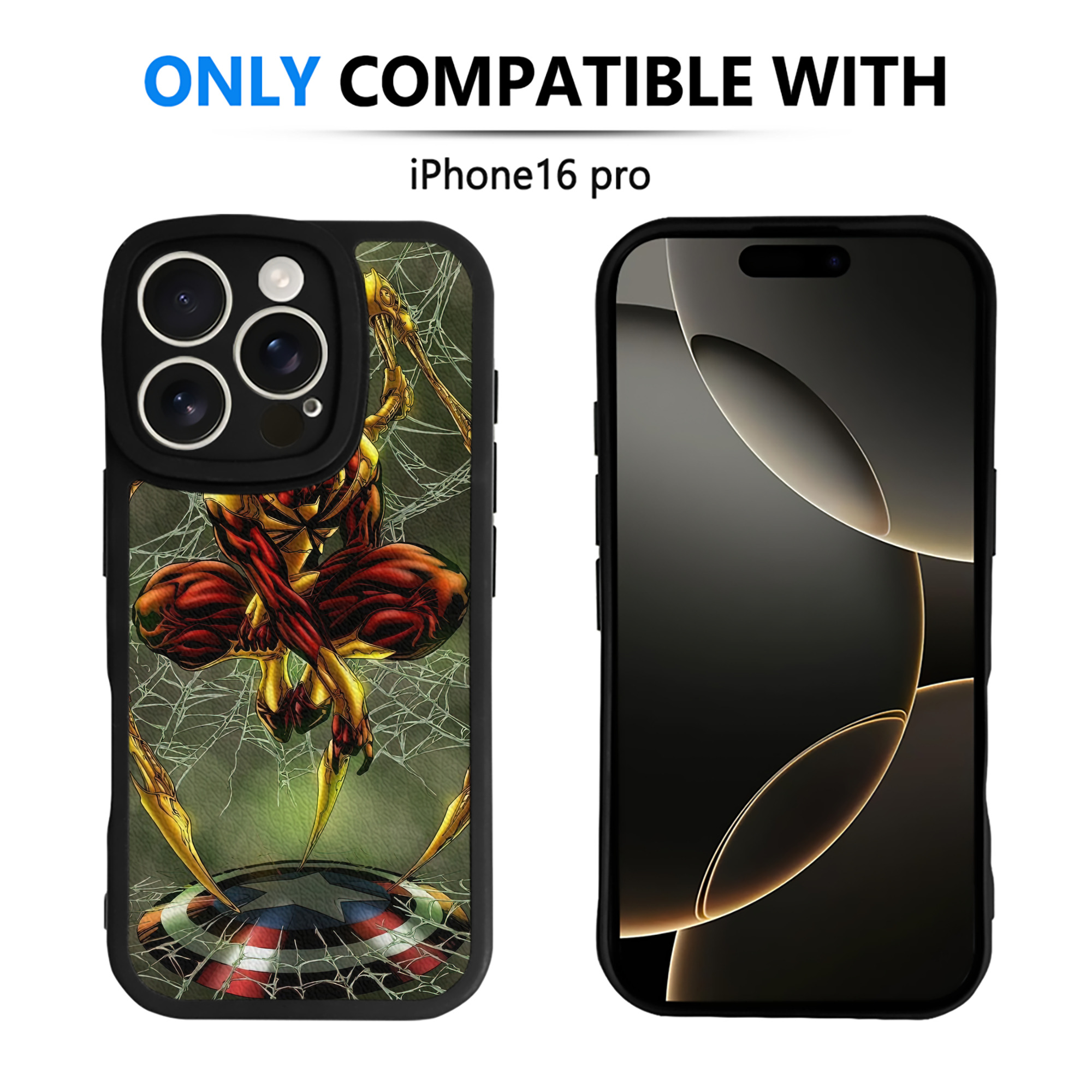 （画像用） Spider Man スパイダーマン 【iPhone 16シリーズ対応】シリコンスマホケース（レザー調） 材質：シリコン